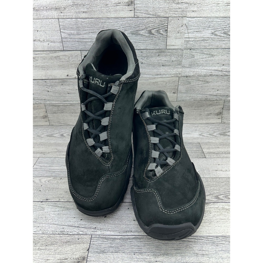 Kuru Chicane Men Sz 10 Black Suede Hiking Walking Shoes 100609 Support Sneakers